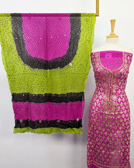 Pure China Crinkle with Chunnri + Press Gotta Work 2PC Unstitched