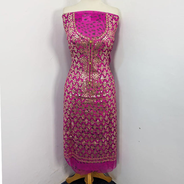 Pure China Crinkle with Chunnri + Press Gotta Work 2PC Unstitched