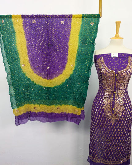 Chunnri + Press Gotta Work Pure China Crinkle 2PC Unstitched