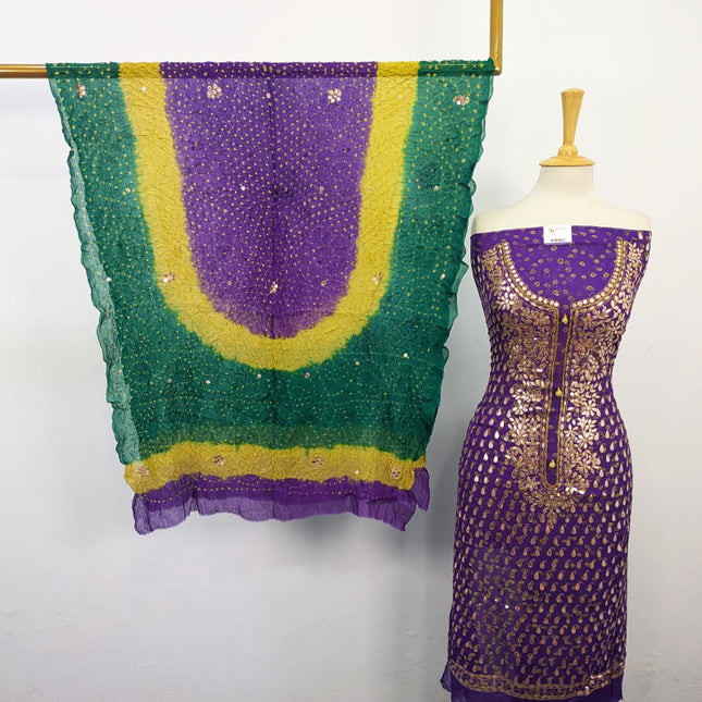 Chunnri + Press Gotta Work Pure China Crinkle 2PC Unstitched