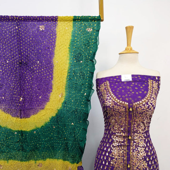 Chunnri + Press Gotta Work Pure China Crinkle 2PC Unstitched