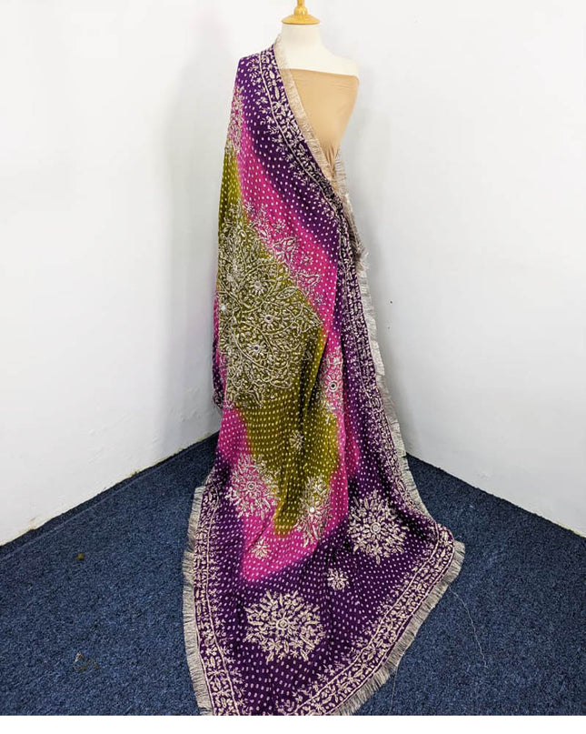 Fancy Silk Chunnri Gotta Work Dupatta