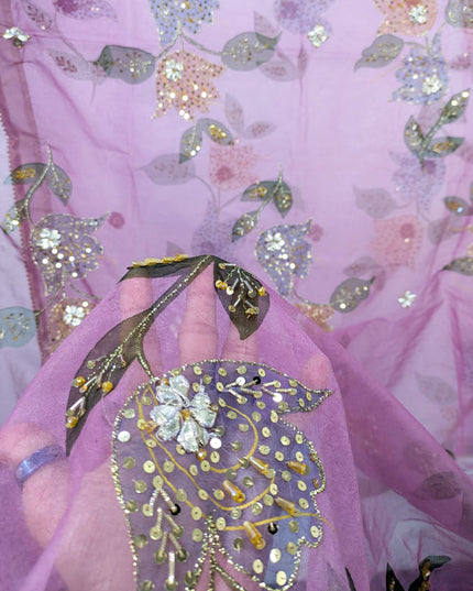 Fancy Organza with Oil Paint, Gotta & Stone Work Dupatta