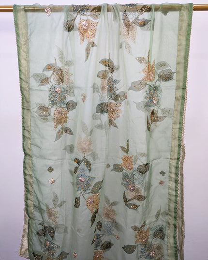 Fancy Organza with Oil Paint, Gotta & Stone Work Dupatta