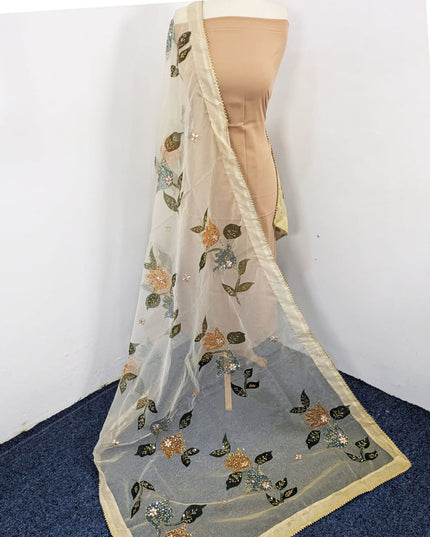 Fancy Organza with Oil Paint, Gotta & Stone Work Dupatta