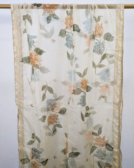 Fancy Organza with Oil Paint, Gotta & Stone Work Dupatta