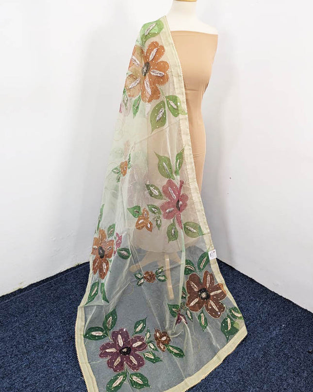 Fancy Organza with Oil Paint and Gotta Work Dupatta