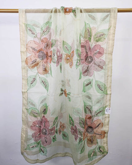 Fancy Organza with Oil Paint and Gotta Work Dupatta