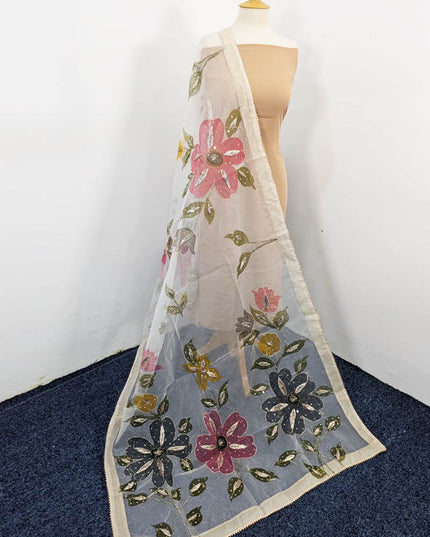 Fancy Organza with Oil Paint and Gotta Work Dupatta