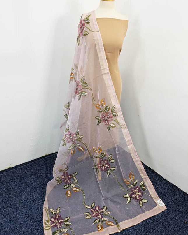 Fancy Organza with Oil Paint and Gotta Work Dupatta