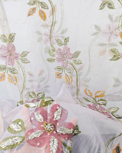 Fancy Organza with Oil Paint and Gotta Work Dupatta