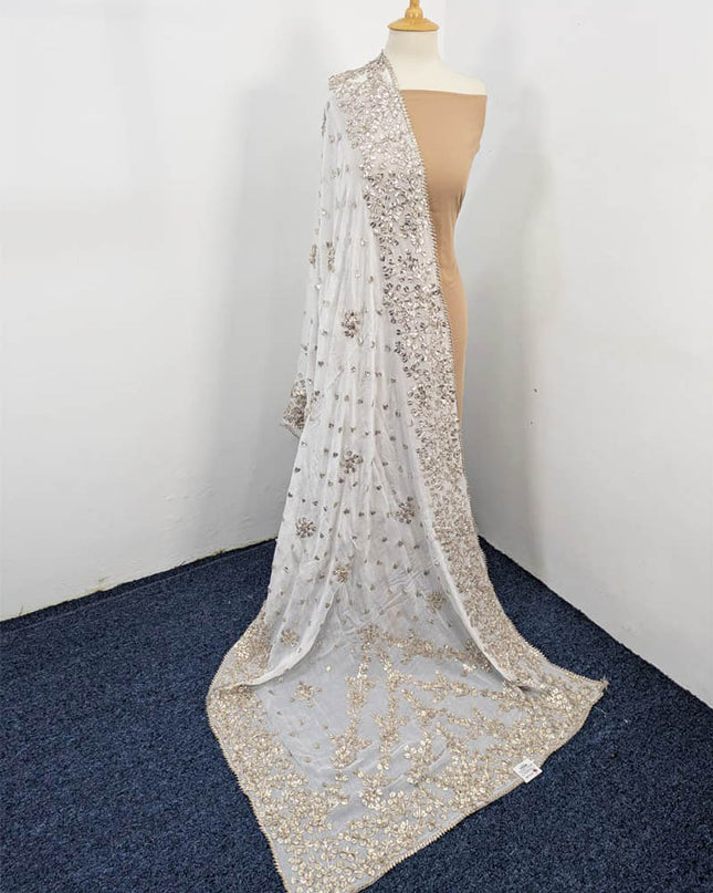 Handmade Dyeable Silk Gotta Work Dupatta