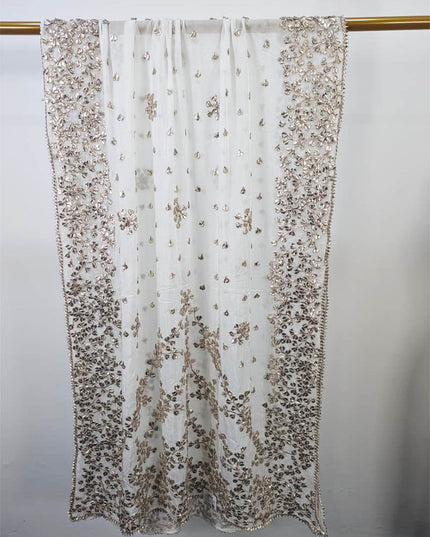 Handmade Dyeable Silk Gotta Work Dupatta