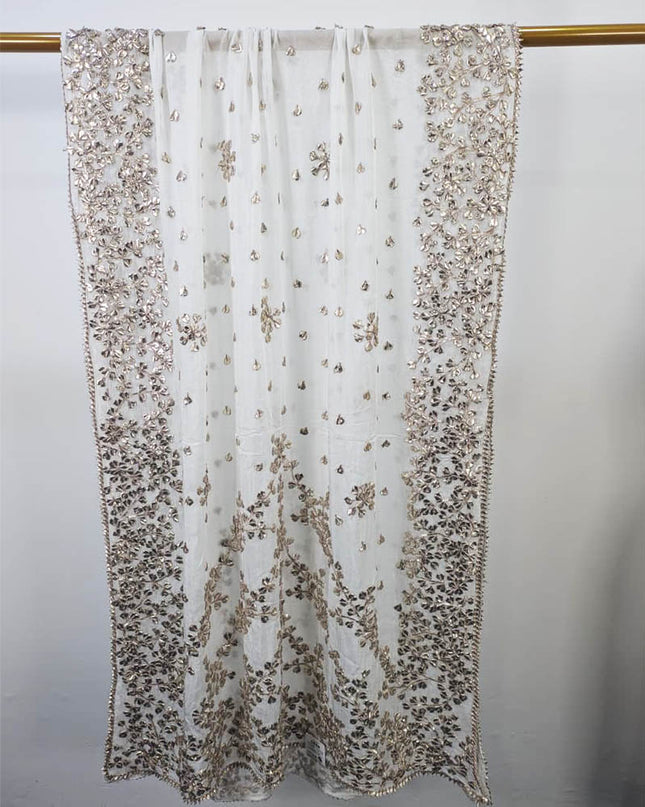 Handmade Dyeable Silk Gotta Work Dupatta