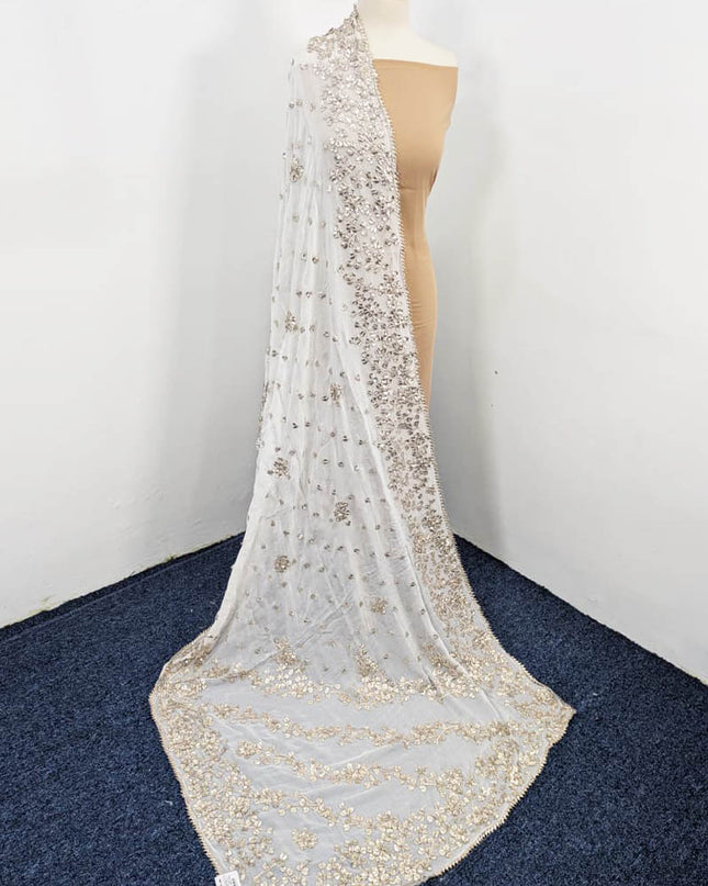 Handmade Dyeable Silk Gotta Work Dupatta