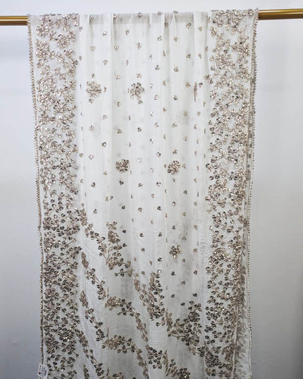 Handmade Dyeable Silk Gotta Work Dupatta