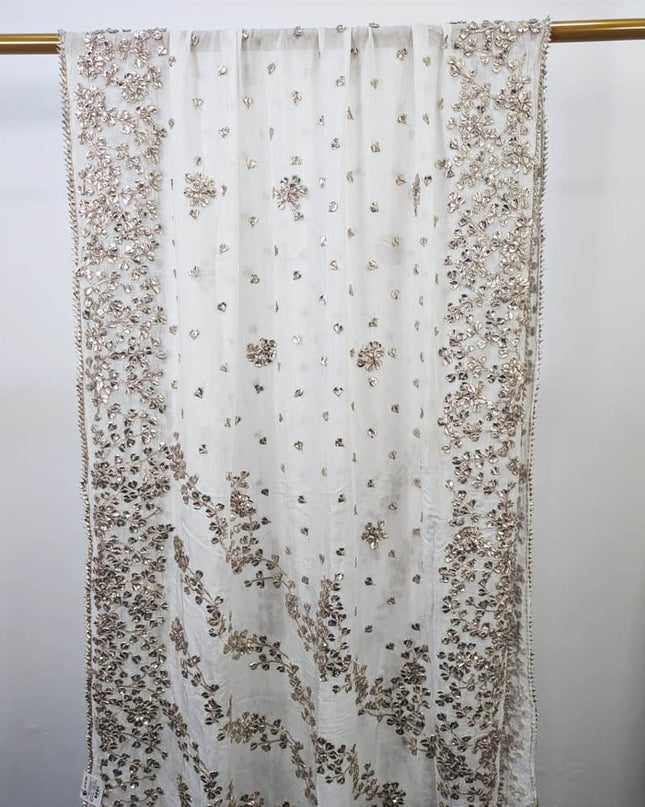 Handmade Dyeable Silk Gotta Work Dupatta