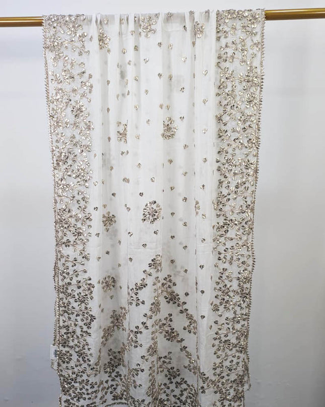 Handmade Dyeable Silk Gotta Work Dupatta