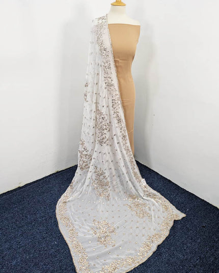 Handmade Dyeable Silk Gotta Work Dupatta