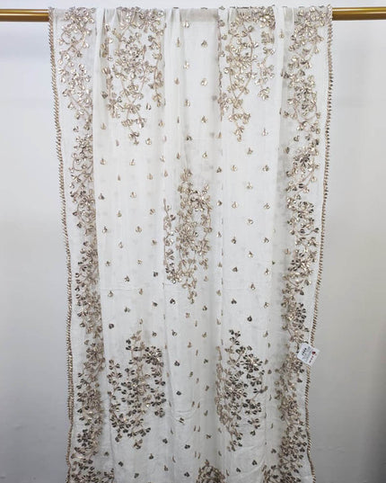 Handmade Dyeable Silk Gotta Work Dupatta