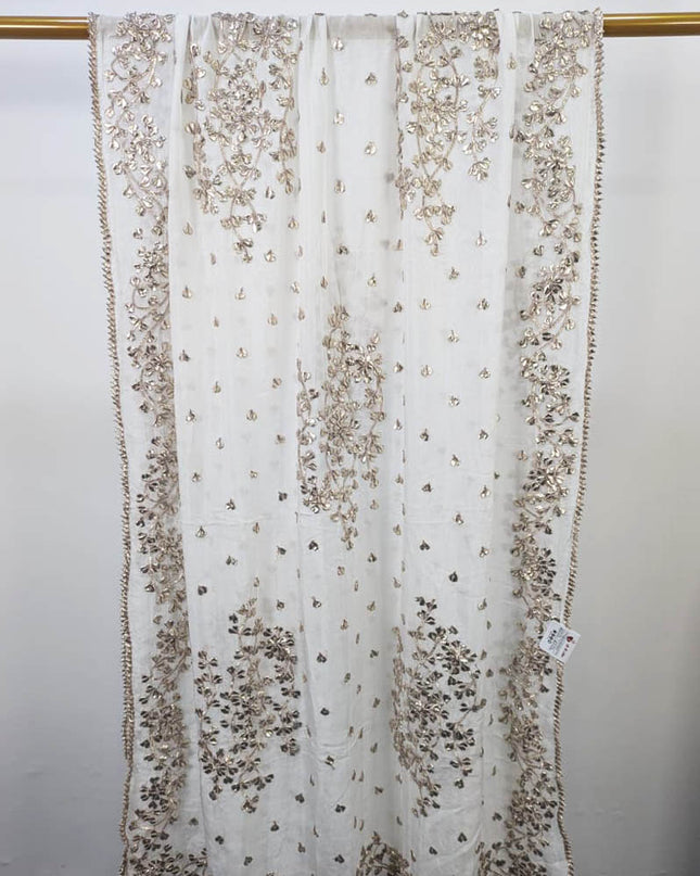 Handmade Dyeable Silk Gotta Work Dupatta