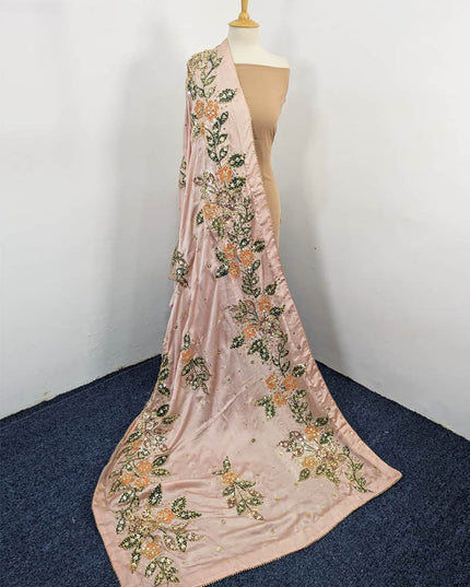 Fancy Handmade Heavy Silk Oil Paint +Gotta  Stone Work Dupatta