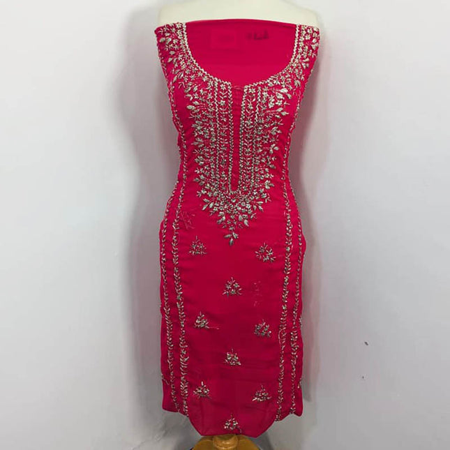 Fancy Handmade Gotta Work Chiffon Shirt Dupatta 2PC Unstitched