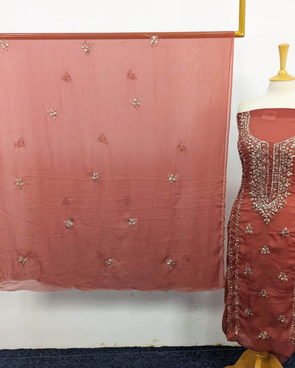 Fancy Handmade Gotta Work Chiffon Shirt Dupatta 2PC Unstitched