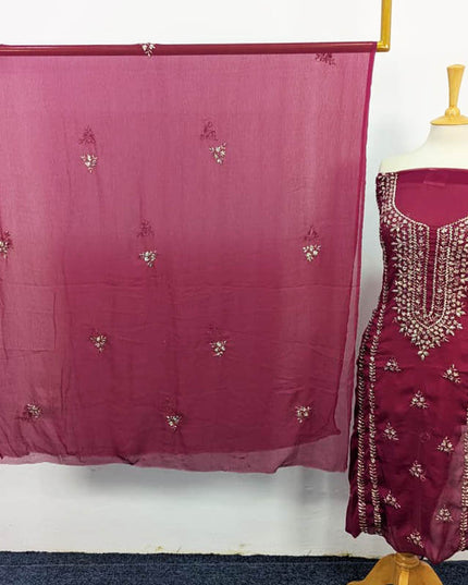 Fancy Handmade Gotta Work Chiffon Shirt Dupatta 2PC Unstitched