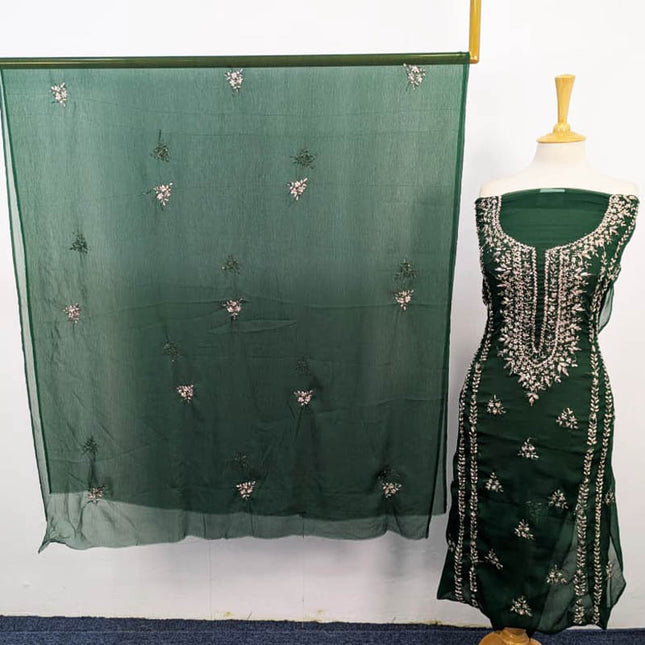 Fancy Handmade Gotta Work Chiffon Shirt Dupatta 2PC Unstitched