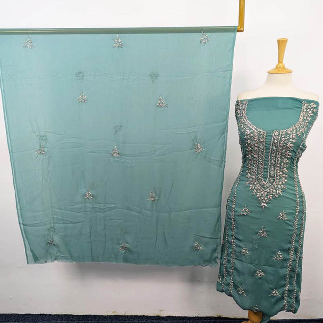 Fancy Handmade Gotta Work Chiffon Shirt Dupatta 2PC Unstitched