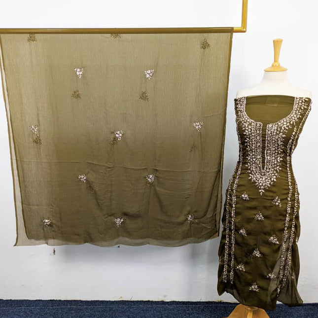 Fancy Handmade Gotta Work Chiffon Shirt Dupatta 2PC Unstitched