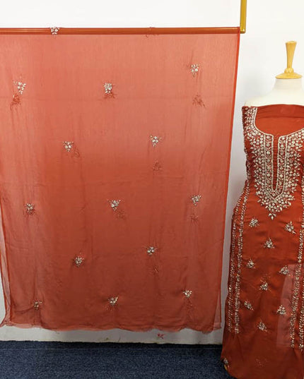 Fancy Handmade Gotta Work Chiffon Shirt Dupatta 2PC Unstitched