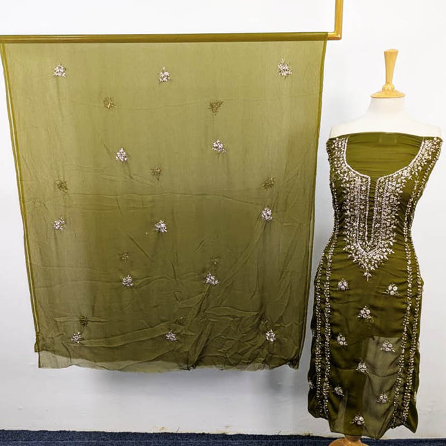 Fancy Handmade Gotta Work Chiffon Shirt Dupatta 2PC Unstitched