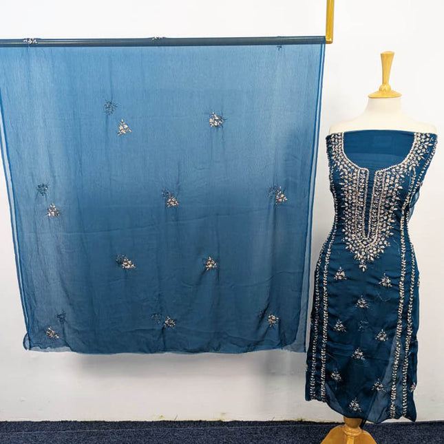 Fancy Handmade Gotta Work Chiffon Shirt Dupatta 2PC Unstitched