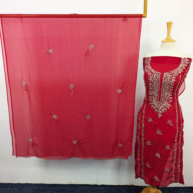 Fancy Handmade Gotta Work Chiffon Shirt Dupatta 2PC Unstitched
