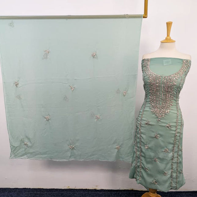 Fancy Handmade Gotta Work Chiffon Shirt Dupatta 2PC Unstitched