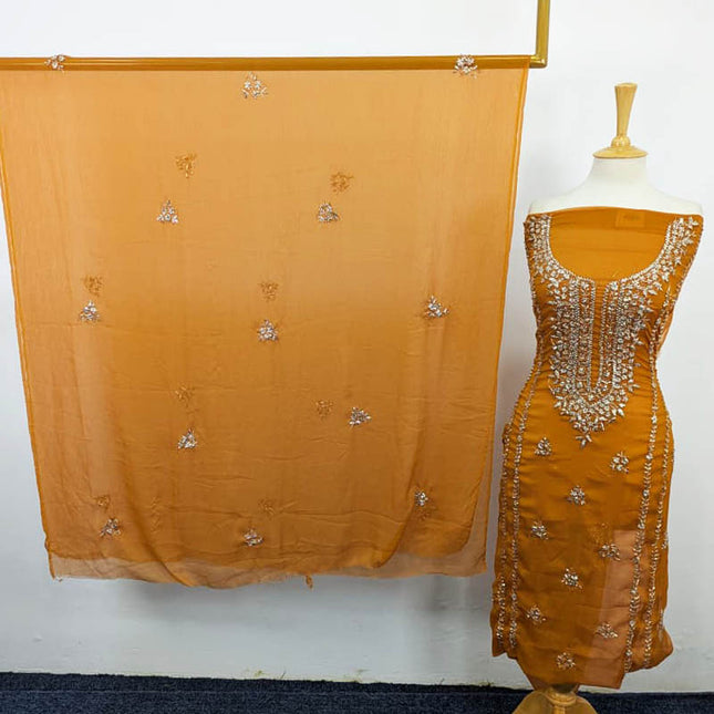 Fancy Handmade Gotta Work Chiffon Shirt Dupatta 2PC Unstitched