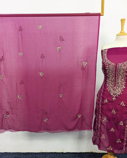 Fancy Handmade Gotta Work Chiffon Shirt Dupatta 2PC Unstitched