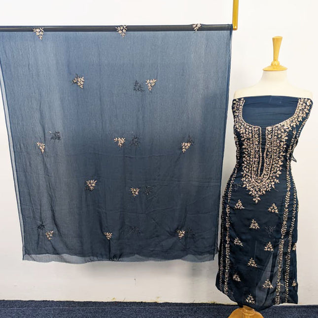 Fancy Handmade Gotta Work Chiffon Shirt Dupatta 2PC Unstitched