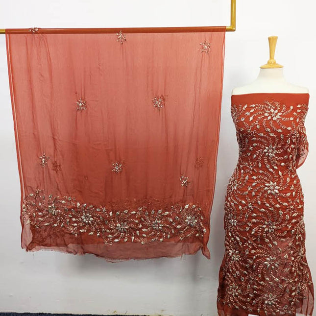 Handmade Gotta Work Chiffon Shirt Dupatta 2PC Unstitched