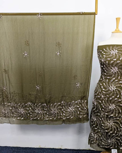 Handmade Gotta Work Chiffon Shirt Dupatta 2PC Unstitched