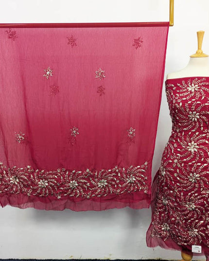 Handmade Gotta Work Chiffon Shirt Dupatta 2PC Unstitched