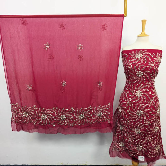 Handmade Gotta Work Chiffon Shirt Dupatta 2PC Unstitched