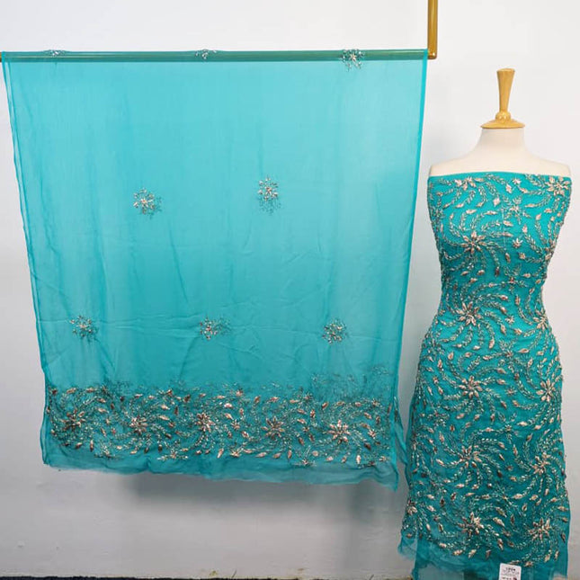 Handmade Gotta Work Chiffon Shirt Dupatta 2PC Unstitched