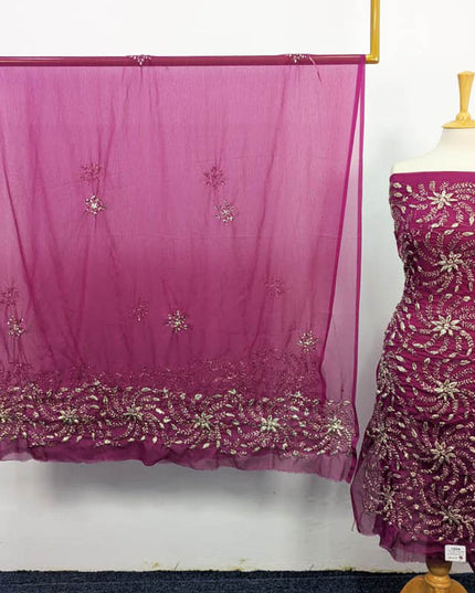 Handmade Gotta Work Chiffon Shirt Dupatta 2PC Unstitched