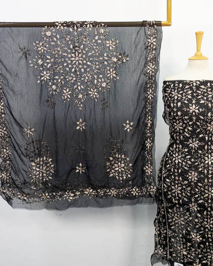 Fancy Gotta Work Chiffon with 4 Sided Border Dupatta 2PC Unstitched