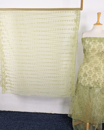 Fancy Net With Sequence  Embroidered 2PC Unstitched