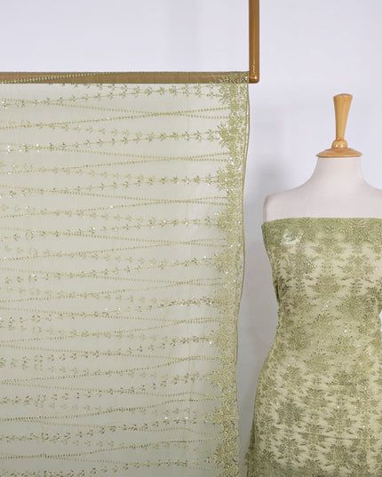 Fancy Net With Sequence  Embroidered 2PC Unstitched