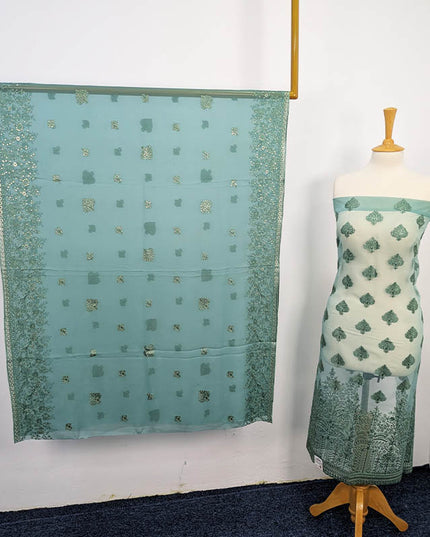 Embroidered Organza With Chiffon Dupatta 3PC